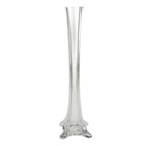 Tall Eiffel Glass Vase, White, Clear, Black, 12,16,20,24,28,32-Inch ,Case Packs