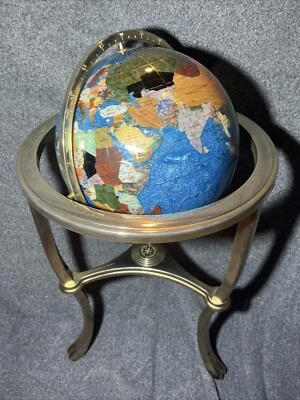 Globo Mundial Alexander Kalifano Antigo Ouro Opelite Madrepérola Piso 34” - Imagem 1 de 4