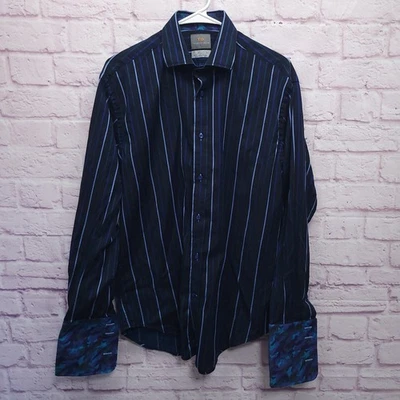 Thomas Dean French Cuff Flip Cuff Dress Shirt Mens M (16 - 28/32) Striped Casual - Image 1 of 4