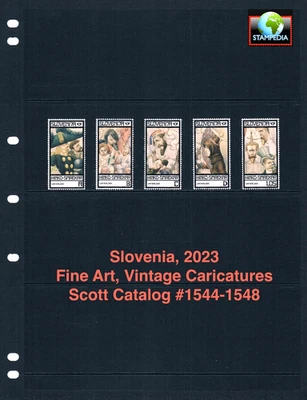 $12,50 Scott значение - 2023 SLOVENIA офорты, изобразительное искусство, карикатуры CV MNH NH UMM - Изображение 1 из 4