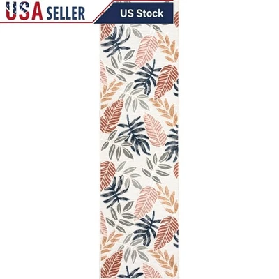 Water Resistant Indoor Outdoor Runner Rug Hallway Patio Entryway Floral New - Image 1 of 4
