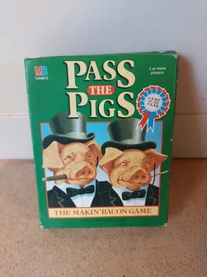 Vintage Pass The Pigs MB Dice Board Game Travel 1984 Boxed  Rare Retro - Image 1 of 4