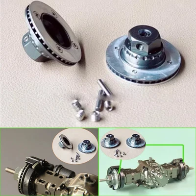 Metal Front and Rear Axle Brake Discs for 1/14 Tamiya RC Truck SCANIA 770S Car - Image 1 of 4