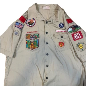 Vintage Boy Scouts of America Men’s Uniform Shirt Short Sleeve USA Made 2XL PNW - Picture 1 of 8