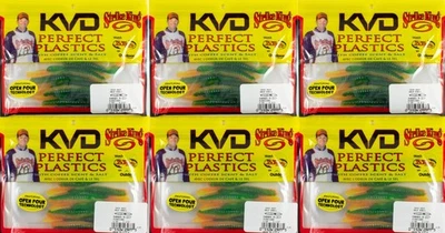 (LOT OF 6) STRIKE KING KVD DROP SHOT HALF SHELL 3.5" DSHS3.5-217 FIRETGER CR5403 - Image 1 of 2