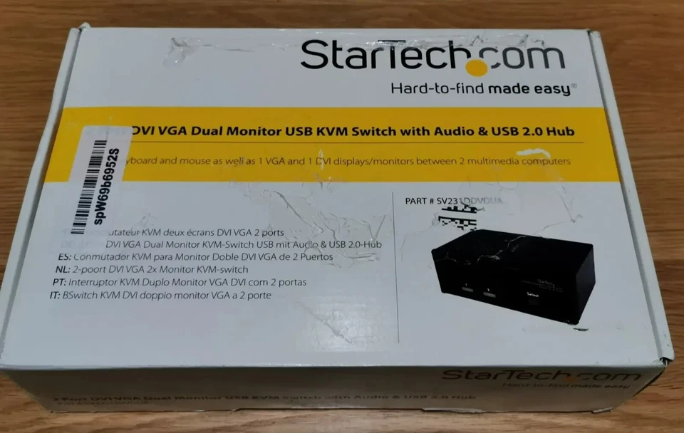 StarTech.com 2 Port DVI VGA Dual Monoitor USB KVM Switch  new - Image 1 of 1