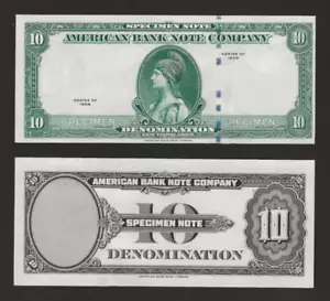 USA - AMERICAN BANK NOTE COMPANY 10 UNITS 1929 (1960s-70s), UNC, ANBC 101d TEST. - Picture 1 of 1