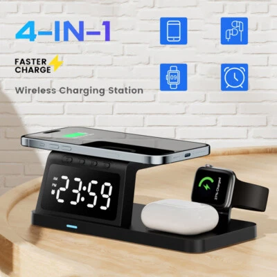 4in1 Fast Wireless Charger Station Dock  For Apple Watch iPhone 15 14 13 Pro Max - Image 1 of 4