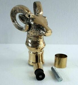 Brass Goat Head Zodiac Luck Handle Style Cane Designer For Walking Stick GIFT