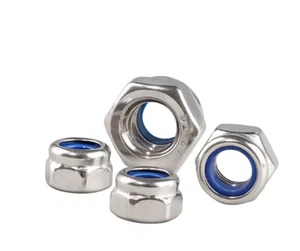 304/201/316 Stainless Steel M2 - M30 Nylon Insert Lock Nuts Hex Nylock Nut  - Picture 1 of 12