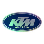 K T M Austria Blue Oval Logo Holographic Moto Stickers