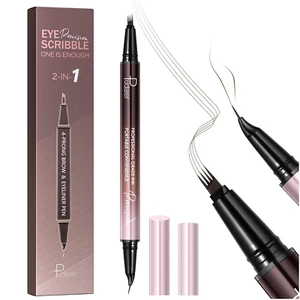 Curved Eyebrow Pen, 2 in 1 Dual Ended Microblading Eyebrow Pencil, Waterproof an - Picture 1 of 12