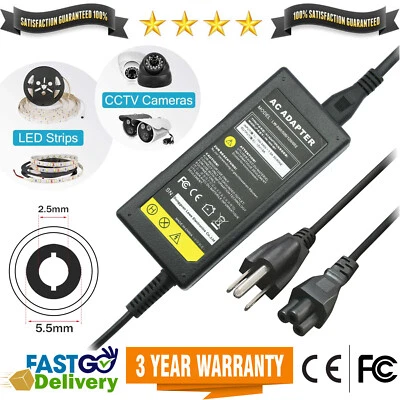 Cargador Adaptador CA 12V 5A 60W para Monitor LCD, Tivo Roamio, Telescopio Meade LX90 Foto 1 de 4