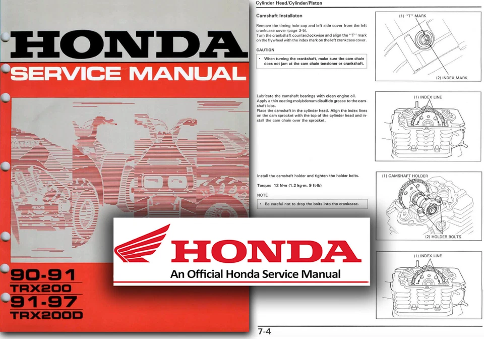 Honda TRX200 FOURTRAX Service Manual 1990 to 1997 Shop Workshop FACTORY TRX D - Image 1 of 2