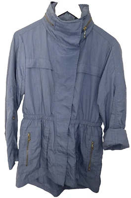 Chaqueta de Lluvia The Fillmore Azul Francés Cremallera Completa Militar Bombardero Para Mujer’s Talla M Foto 1 de 4