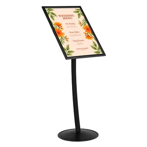 Tablero de menú curvo simplista - Soporte de letrero de pedestal negro de pie de aluminio - Imagen 1 de 25