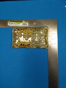 Lewin Slip Pottery Small Plate irregular shaped rectangle 7" x 4" at widest - Picture 1 of 2