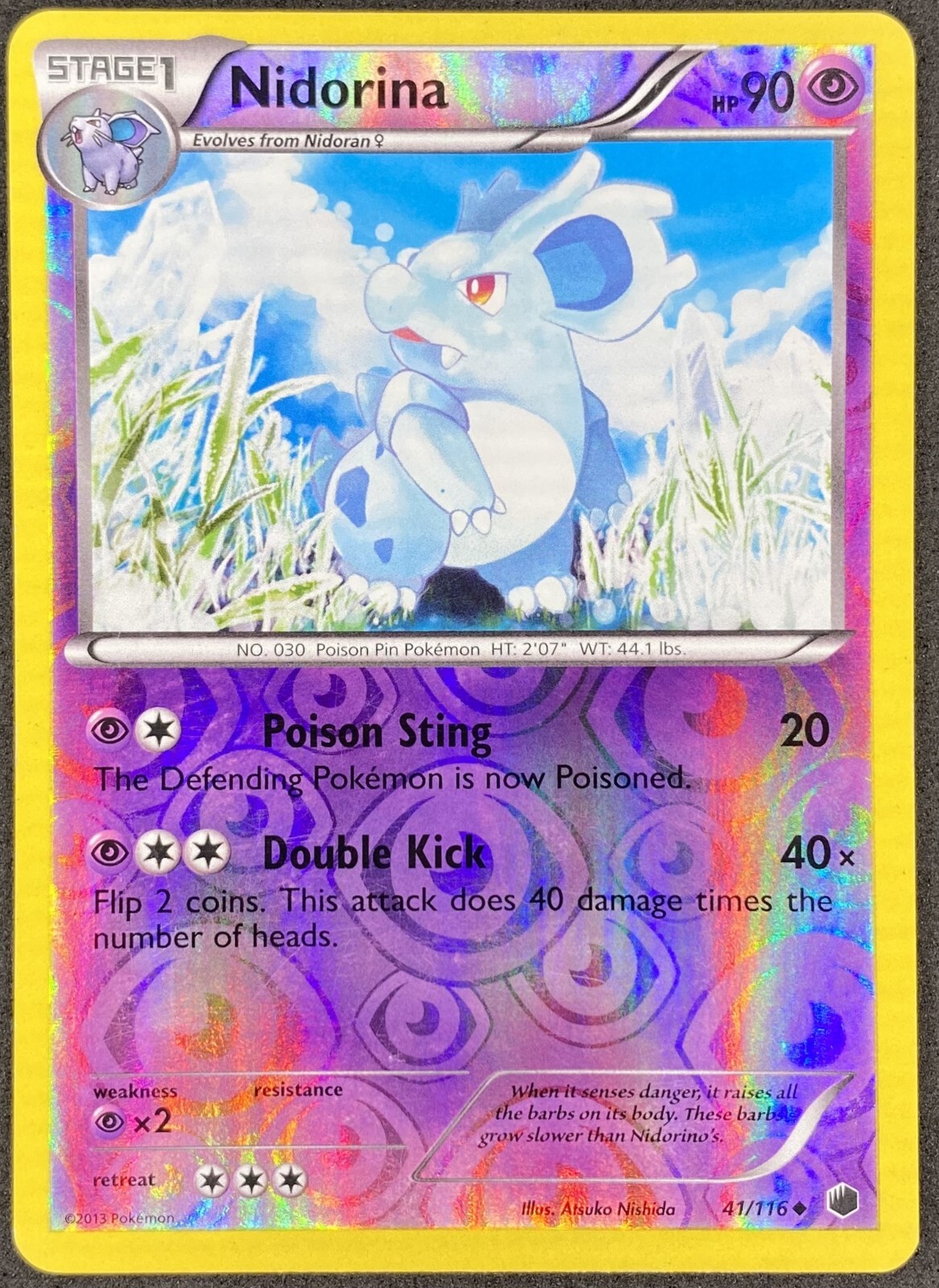 Pokémon Nidorina Reverse Holo 41/116 PLF Plasma Freeze LP/NM