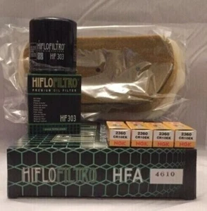 Service Kit For YAMAHA YZF-R6 (1999 to 2002) Air / Oil Filter & 4 x Spark Plugs - Picture 1 of 6