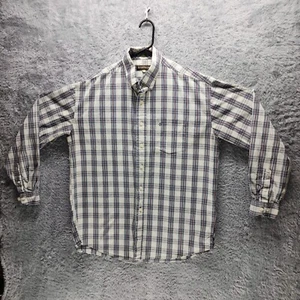 Stetson Hemd Herren Large Burgund Navy Weiß Kariert Langarm Button Down Hemd - Bild 1 von 8