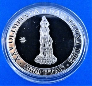 OLYMPIC GAMES Spain 2000 pesetas 1990 (PROOF) "1992 Olympics -Barcelona -Human p - Picture 1 of 5