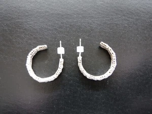 Mid Century Silver Hoop Abstract Earrings - Bild 1 von 5