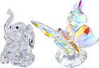 Crystal Cute Animal Figurines Collectible Glass Elephant and Butterfly Figurines