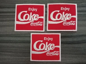 3 pcs Enjoy Coke CoCA CoLA Patch Embroidered Iron or Sew on Coat Jacket bag hat - Picture 1 of 7