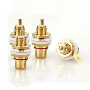 4Stücke Vergoldet RCA Cinch Weiblich Buchse Adapter Verstärker Audio Terminal - Picture 1 of 3