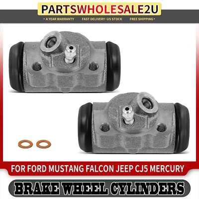 2x Cilindro de rueda de freno de tambor delantero para Ford Mustang Falcon Jeep CJ6 Mercury Foto 1 de 4