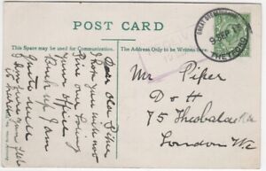 Timbre-poste en caoutchouc Great Gressingham Norfolk on London Road Thetford carte postale 1913
