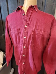 Vintage Levis Red Tab Denim Shirt Red Long Sleeve Metal Button Casual Mens M..2 - Picture 1 of 4