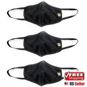3 piezas Máscara facial lavable 3D de algodón negro de triple capa (hecha en Corea) - Imagen 1 de 5