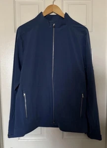 Chaqueta Peter Millar Para Hombre Mediana Azul Contorno Corona Artesanal Cáscara Suave Golf Lluvia - Imagen 1 de 12