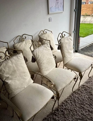 6 Metal Dining Chairs - Image 1 of 4