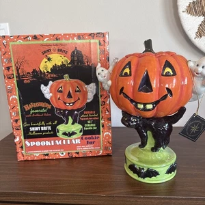 Christopher Radko Shiny Brite Halloween Spooktacular Cookie Jar Pumpkin New Box - Picture 1 of 17