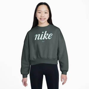 GIRLS NIKE SPORTSWEAR CLUB FLEECE BOXY CREWNECK SWEATSHIRT FZ5566-339-SIZE M - Picture 1 of 2