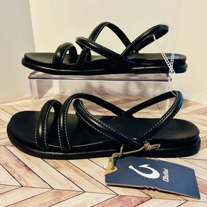 OluKai Tiare Damen-Riemchensandalen 10 schwarz Premium-Leder Fersenriemen Komfort " - Bild 1 von 8