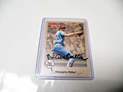 2002 Fleer Greats Auto Steve Carlton on card signature HOF Beautiful!! - Image 1 of 2