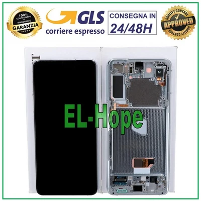 DISPLAY ORIGINALE FRAME SAMSUNG GALAXY S21+ PLUS SM-G996 TOUCH SCREEN SILVER - Immagine 1 di 3