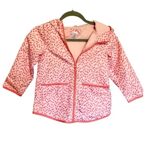 Simple Joys, Carters, Pink/ Dk Pink Hearts Raincoat With Pockets & Hood -Size 6 - Picture 1 of 12
