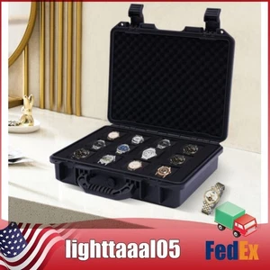 Custodia da viaggio orologio 12 slot guscio rigido protezione gioielli scatola organizer - Foto 1 di 20