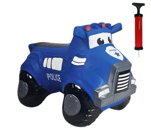 Space Hoppers for Kids HAPPY HOPPERZ BLUE POLICE TRUCK Vehicle Bouncers. - Picture 1 of 20