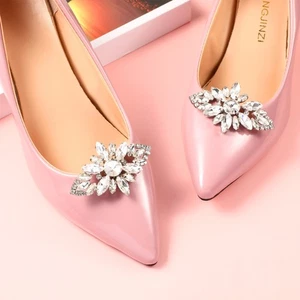 2 piezas clips de zapatos de diamantes de imitación para hebillas de boda decoraciones mujeres - Imagen 1 de 12