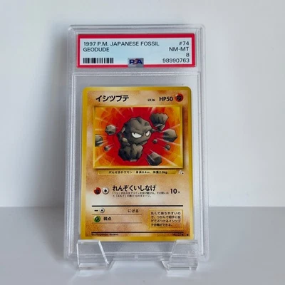 PSA 8 NEAR MINT 1997 Pokemon Japanese Fossil GEODUDE #74 - Image 1 of 2