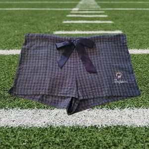 Miami Dolphins Vintage Shorts Womens Size XL Blue Plaid Old Logo Bow Tie RARE - Picture 1 of 10