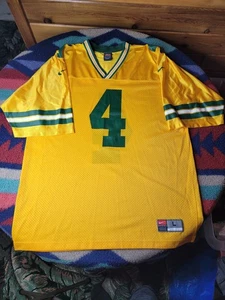 Brett Favre Jersey Mens Large Nike Team Green Bay Packers #4 Yellow - Picture 1 of 12
