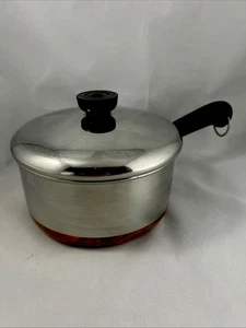 Revere Ware Padella per salsa inox fondo rame 2 qt con coperchio linea Rome NY USA 1400 - Foto 1 di 16