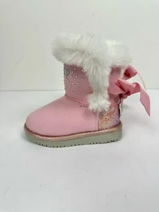 Juicy Couture Lil Burbank Pink Half Calf Baby Girl Faux Fur Boots 6 Months - Picture 1 of 11