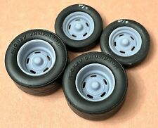 Resin 17/15 Scale inch “Chevy Rally” Drag Wheels With Cheater Slicks 1/24, 1/25